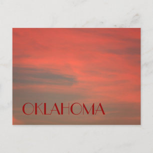 OKLAHOMA Red Sky Postcard