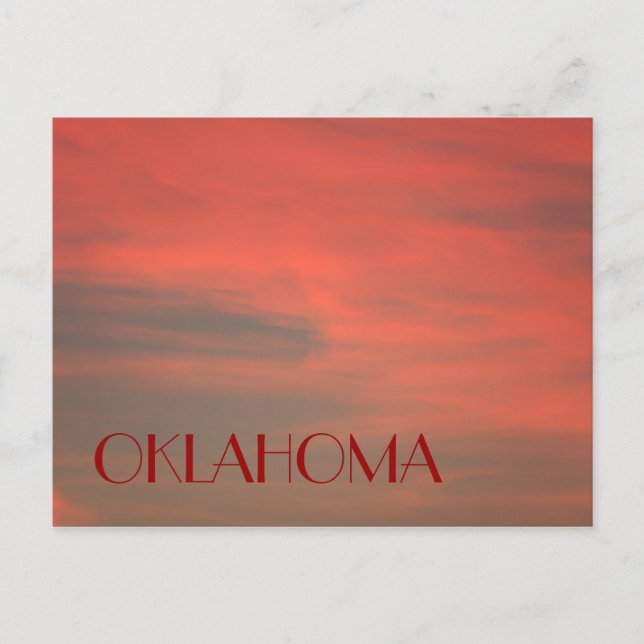 OKLAHOMA Red Sky Postcard (Front)