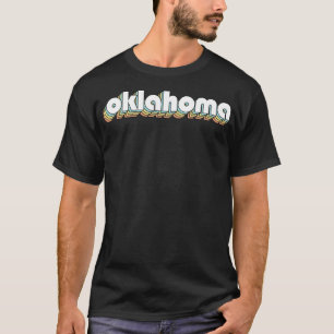 Oklahoma Retro Rainbow Typography Faded Style T-Shirt
