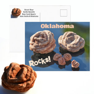 Oklahoma Rocks! Desert Rose State Rock Postcard