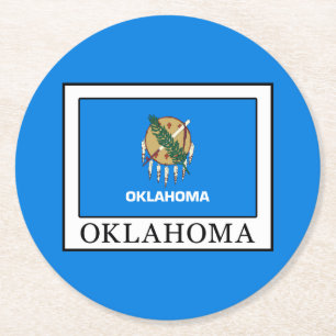 Oklahoma Round Paper Coaster