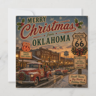 Oklahoma Route 66 Christmas Greetings Card