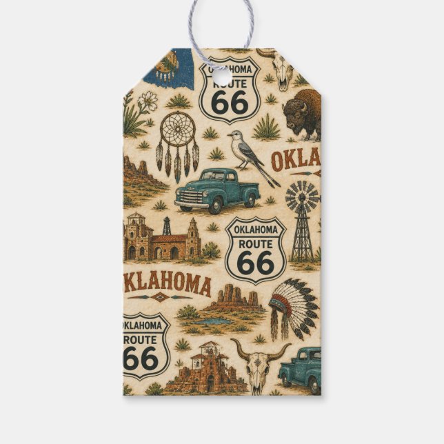 Oklahoma Route 66 Gift Roundup Tags (Front)