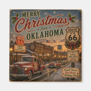 Oklahoma Route 66 Holiday Keepsake Magnet
