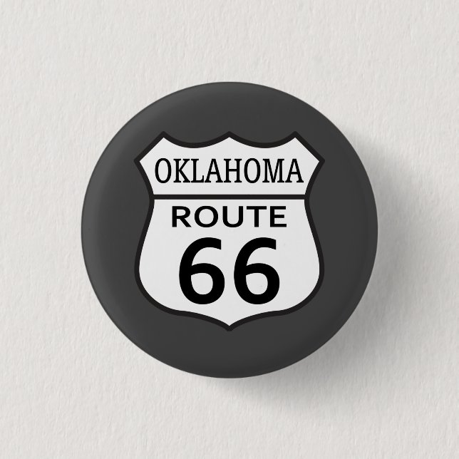 Oklahoma Route 66 Hwy Sign 3 Cm Round Badge (Front)