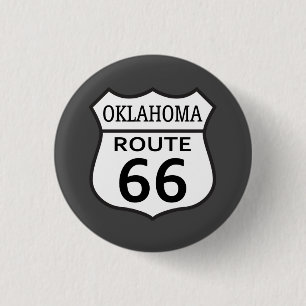 Oklahoma Route 66 Hwy Sign 3 Cm Round Badge