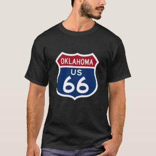 Oklahoma Route 66 US Highway Sign Retro Road Trip T-Shirt