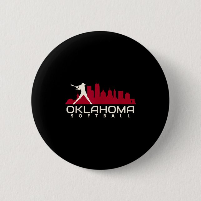 Oklahoma softball city mod  6 cm round badge (Front)