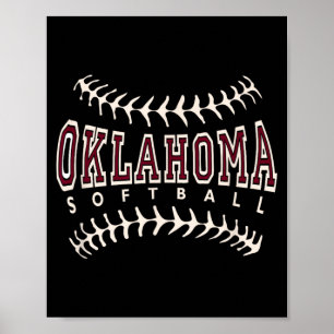Oklahoma Softball Stitches Poster