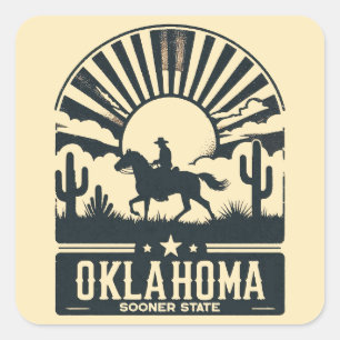 Oklahoma Sooner State Square Sticker
