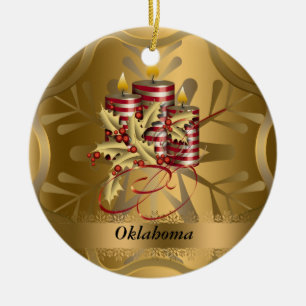 Oklahoma State Christmas Ornament