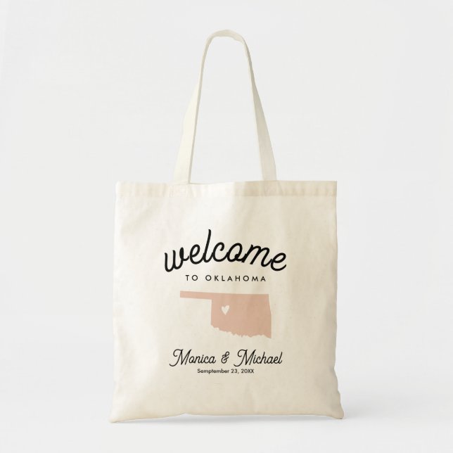 OKLAHOMA State Destination Wedding ANY COLOR   Tote Bag (Front)