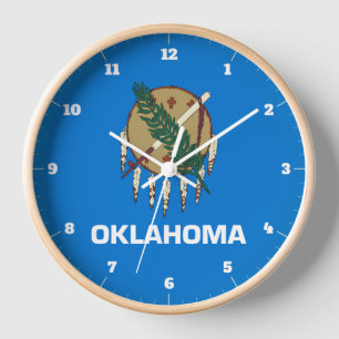 OKLAHOMA STATE FLAG CLOCK