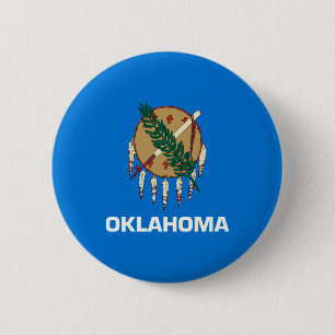 Oklahoma State Flag Design 6 Cm Round Badge