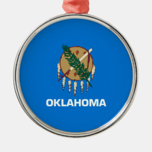Oklahoma State Flag Design Decor Metal Tree Decoration