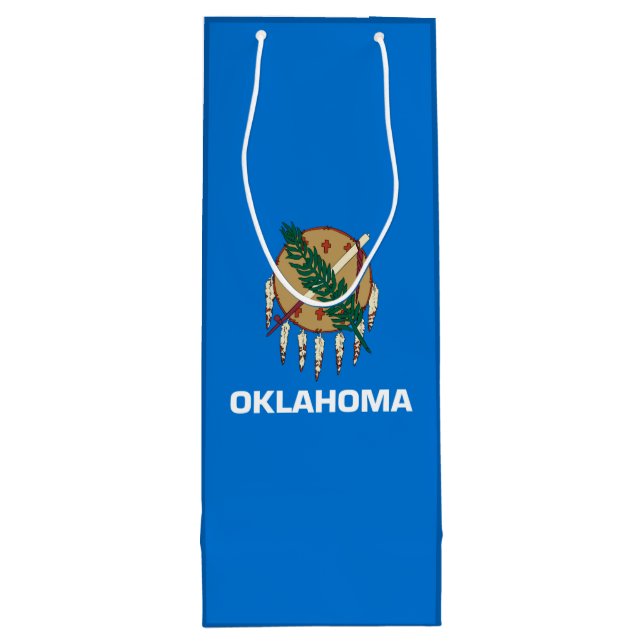Oklahoma State Flag Design Decor Wine Gift Bag (Back)