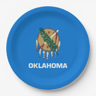 Oklahoma State Flag Design Paper Plate