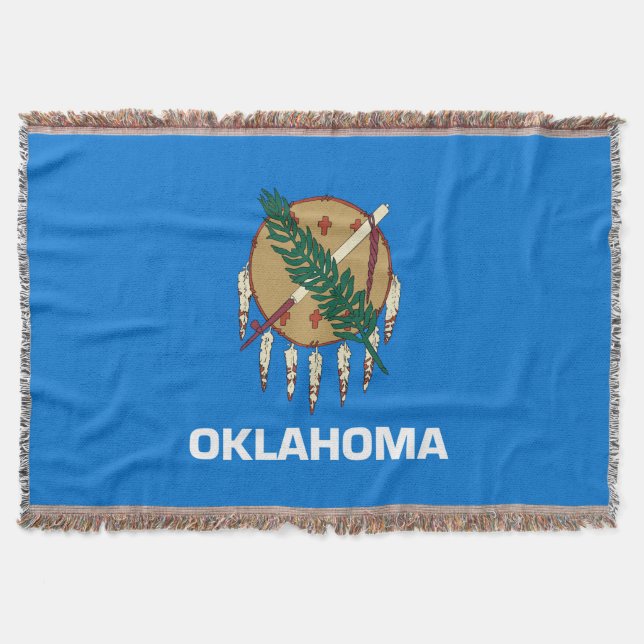 Oklahoma State Flag Design Throw Blanket (Front)
