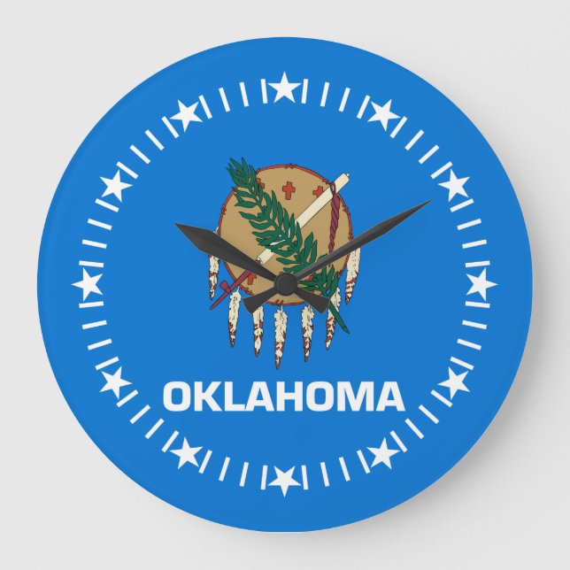 Oklahoma State Flag on a Large Clock (Front)