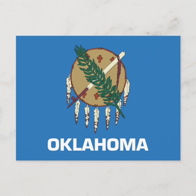 Oklahoma State Flag Osage Shield Peace Pipe Postcard (Front)