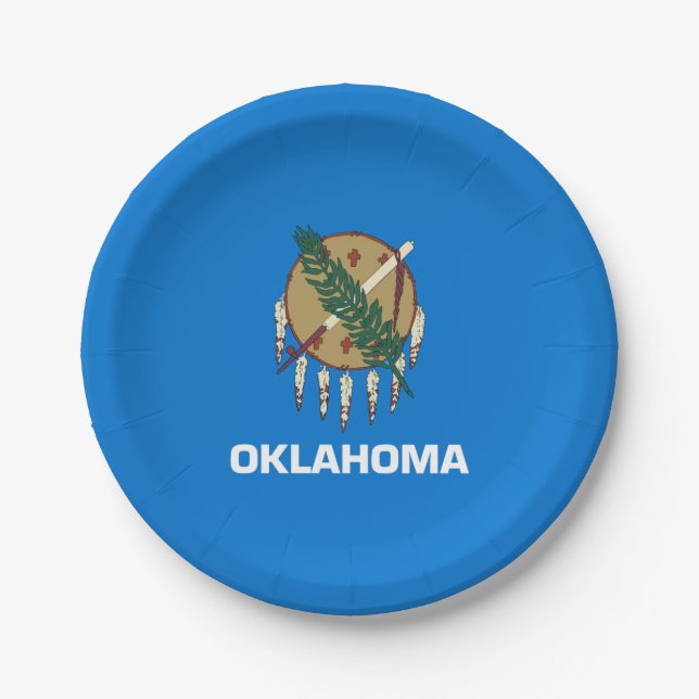 Oklahoma State Flag Paper Plate (Front)