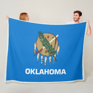 Oklahoma State Flag Print Patriotc Fleece Blanket