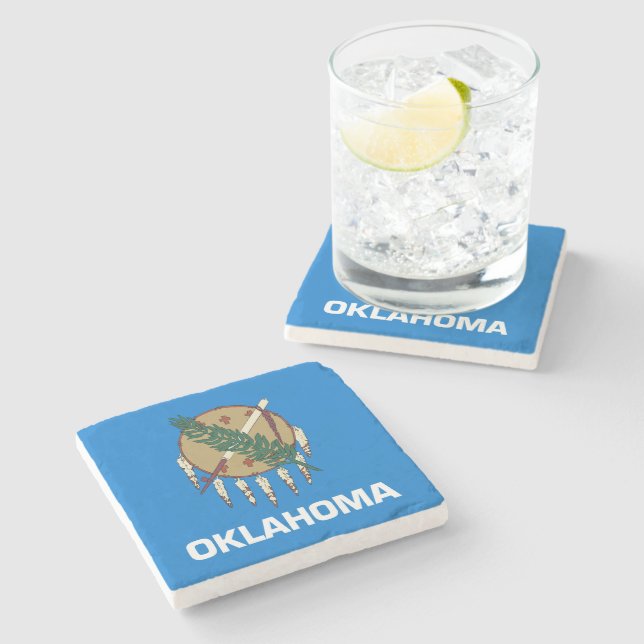 Oklahoma State Flag Stone Coaster (Side)
