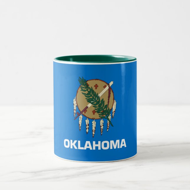 Oklahoma State Flag Two-Tone Coffee Mug (Center)
