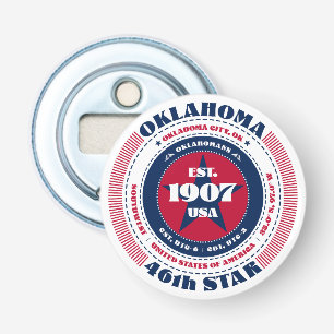 Oklahoma State Information Circle Bottle Opener