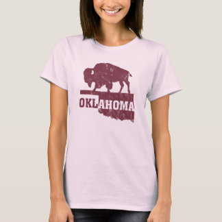 Oklahoma State Map Outline Buffalo Country T-Shirt