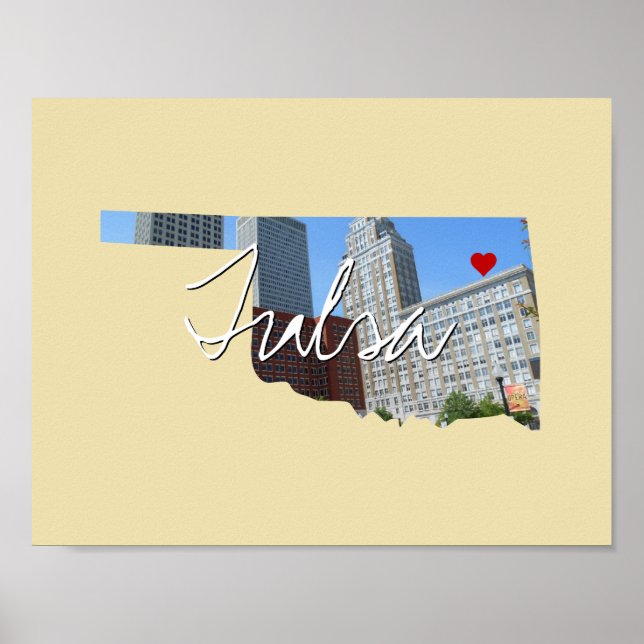 Oklahoma State Photo insert and town name Poster (Front)