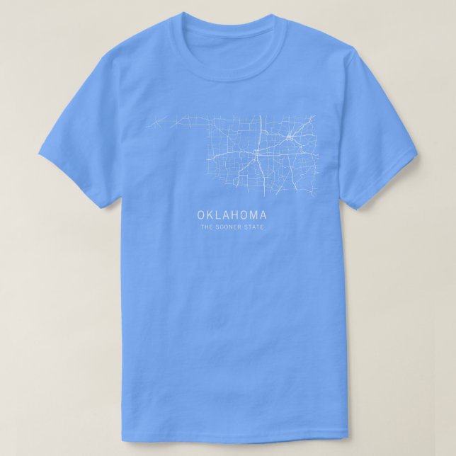Oklahoma State Road Map T-Shirt (Design Front)
