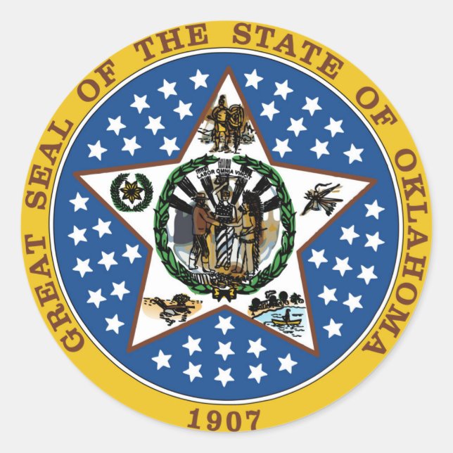 Oklahoma state seal america republic symbol flag (Front)