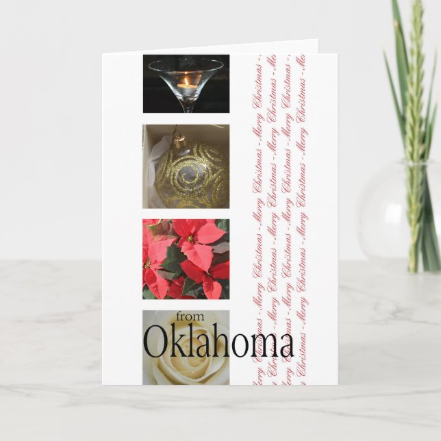 Oklahoma State specific winter collage Holiday Card (Front)