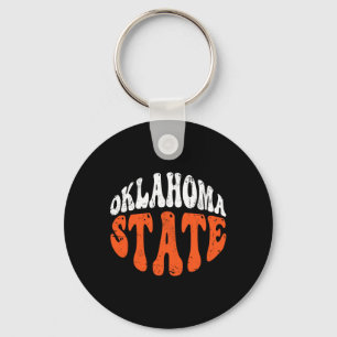 Oklahoma State Tee.retro Vintage Distressed Design Key Ring