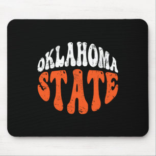 Oklahoma State Tee.retro Vintage Distressed Design Mouse Mat