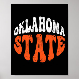 Oklahoma State Tee.retro Vintage Distressed Design Poster