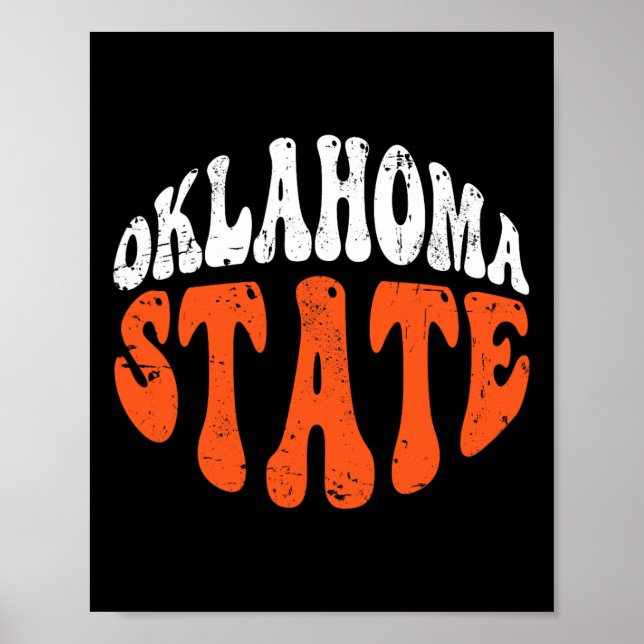 Oklahoma State Tee.retro Vintage Distressed Design Poster (Front)