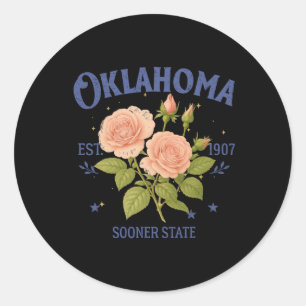 Oklahoma State Traveling Lover Hometown Trip Souve Classic Round Sticker