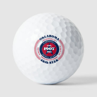 Oklahoma Statehood Patriotic Gift Golf Balls