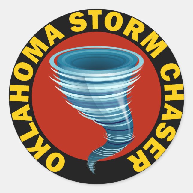 Oklahoma Storm Chaser Classic Round Sticker (Front)
