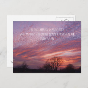 Oklahoma Sunset with Trees and Bible Verse Postcard