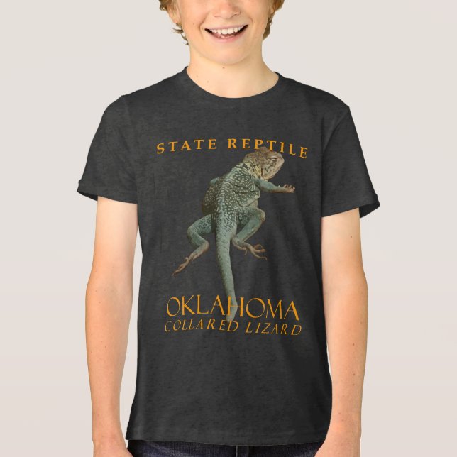 Oklahoma Territory Reptile The Collared Lizard Tri-Blend Shirt (Front)