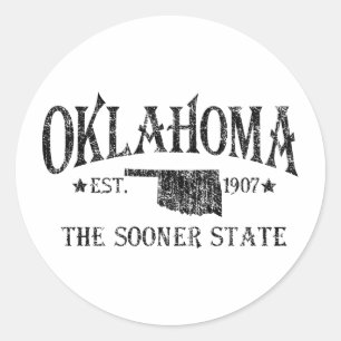 Oklahoma - The Sooner State Classic Round Sticker