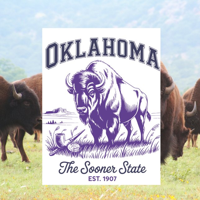 Oklahoma The Sooner State Est. 1907 Postcard (Oklahoma )