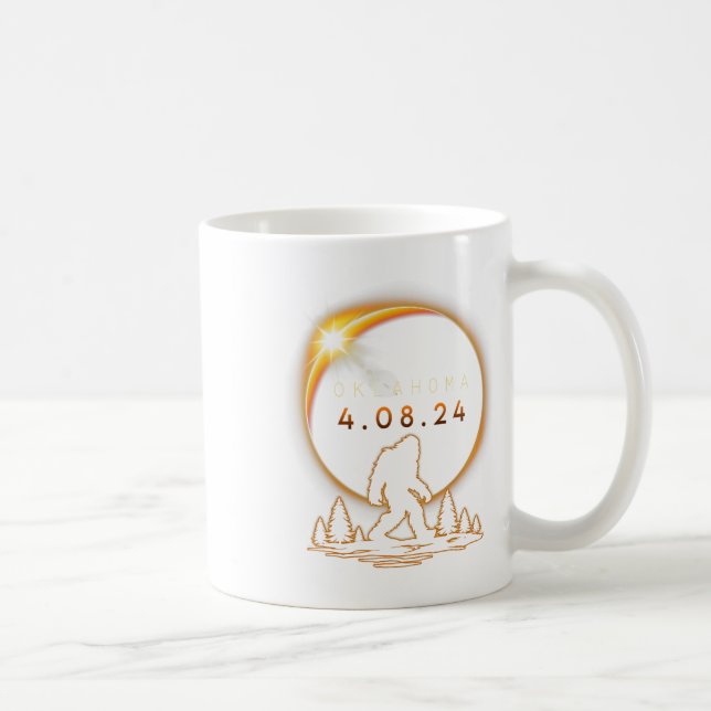 Oklahoma Total Solar Eclipse 2024 Bigfoot Solar Ec Coffee Mug (Right)