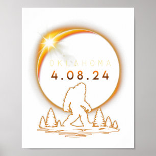 Oklahoma Total Solar Eclipse 2024 Bigfoot Solar Ec Poster