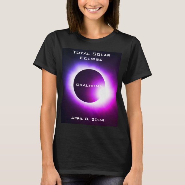 Oklahoma Total solar eclipse April 8, 2024 T-Shirt (Front)
