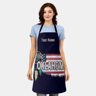 Oklahoma United States Retro Map Vintage USA Apron