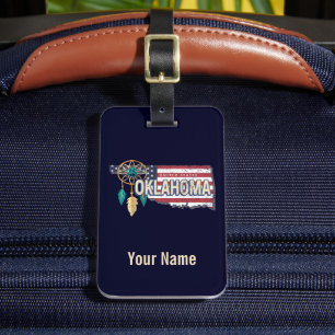 Oklahoma United States Retro Map Vintage USA Luggage Tag